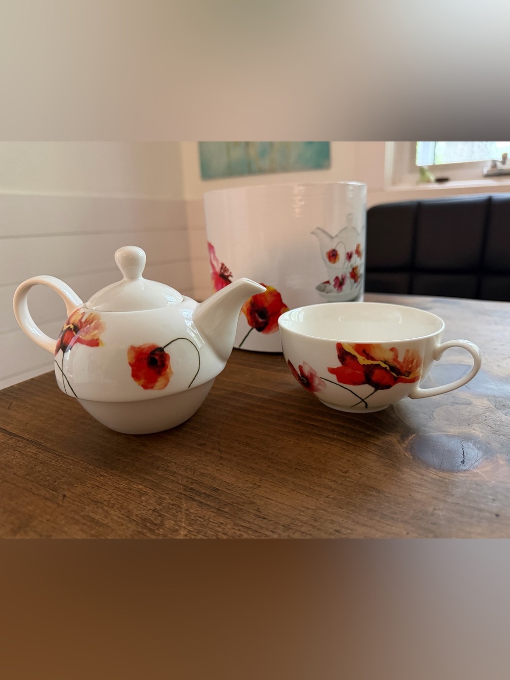 Tea for one set little tea pot saucer and cup